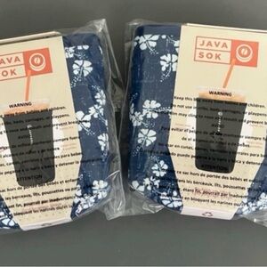 Javasok Hawaii Edition Navy & Floral Cold Cup Sleeve - Set of 2